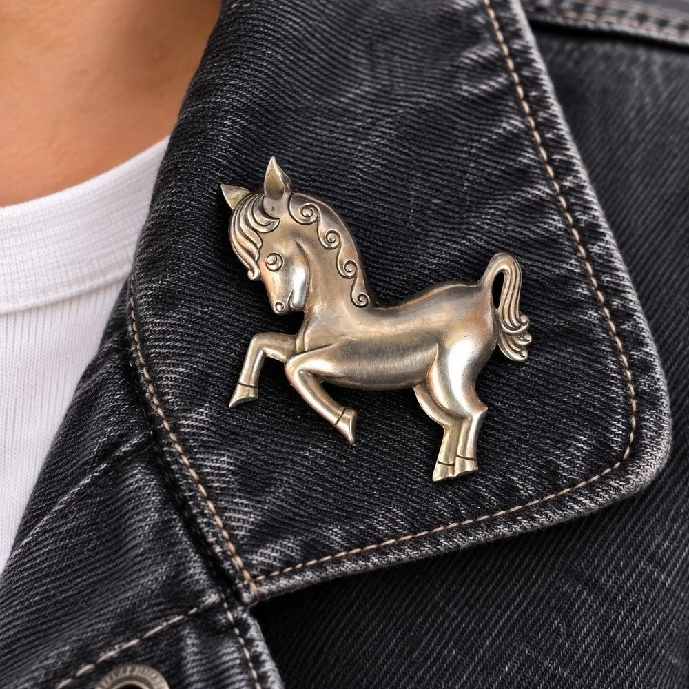 VTG Truart Sterling Silver Prancing Pony Horse 2.5